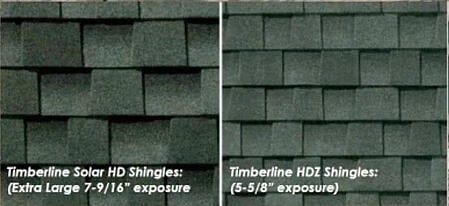 Timberline Solar™ HD Shingles compared to Timberline HDZ Shingles