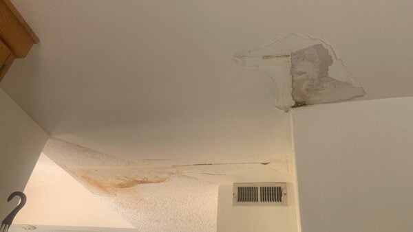 Example of severe internal water damage