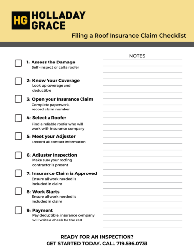 Downloadable Roof Insurance Claim Checklist